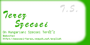 terez szecsei business card